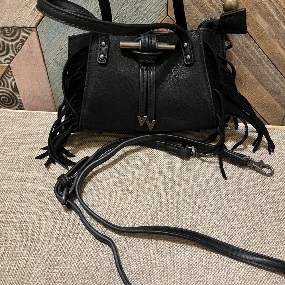 Black Fringe Women's Bag - Picture 5 of 6